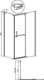 Grossman Боковая стенка Pragma 80x195 профиль хром стекло шиншилла – фотография-12